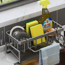 A Versatile Plastic Storage Rack For Kitchen And Bathroom Sinks - Faucet-Mounted Storage Rack, Suitable For Rags, Sponges, Brushes, Dish Soap, Steel Wool, And Other Items - Durable, Easy To Clean,Kitchen Accessories, Kitchen Storage - Multicolor - View 19