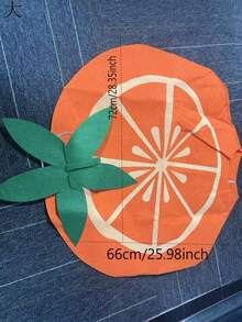 2pcs Non-Woven Fabric Costume Set, Orange And Kiwi Slice Theme, Includes Hat, Suitable For Various Party Performances And Themed Events, Halloween - Multicolor - View 6
