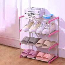 4-Tier Stainless Steel Multi-Layer Shoe Rack, 3/4 Adjustable Storage Shelves - Space-Saving Hallway/Dorm/Balcony Organizer - Rust-Resistant Metal Bookshelf/Shoe Rack - Perfect Gift For College Students/City Renters/Moms - Suitable For Housewarming And Back To School Season - Multicolor - View 11