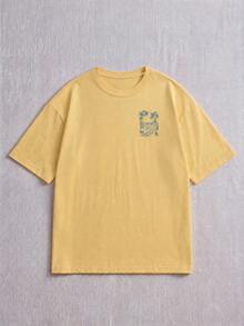 Kaos Lengan Pendek Pria Gaya Liburan Pantai Motif Pulau | Cocok Untuk Pakaian Musim Panas | Nyaman dan Bernapas | Memimpin Tren Fesyen - Kuning - View 6