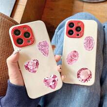 50 Pcs Transparent Pink Diamond Gem Stickers Decals For Phone Case, Cup, And Luggage - 50 PCS - View 7