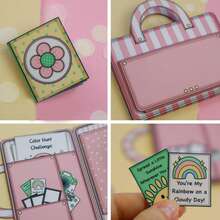 Girl Style Handbag Shaped Dorm Scene Quiet & Busy Book DIY Handmade Material Kit Room Decor Outfit Organization Role Play Educational Craft Toy Birthday Holiday Gift - Multicolor - View 7