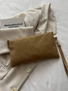 New Fashion Women's Envelope Bag, Versatile Solid Color Handbag, Large Capacity Casual Tote - Khaki - View 11