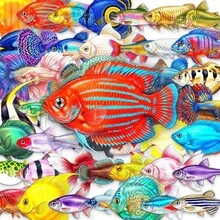 50Pcs New Creative Fish Shaped PET Stickers Various Unique Colorful Fish Waterproof Decals For Daily Decor - 50 PCS - View 4