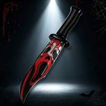 Large Bloody Ghost Face Plastic Prop Knife, Halloween Cosplay Scream Red & Black Bleeding Toy Knife - Multicolor - View 5