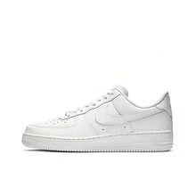 Nike Air Force 1 07 Leather Classic Retro Style Durable Low-Top Sneakers, Men, Pure White - White - View 15