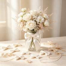 0.6‑5cm Multi-Size White Single-Sided Satin Ribbon, 10 Yards Per Roll High-Density Smooth Ribbon, Suitable For DIY Crafts, Gift Boxes, Floral Arrangements, Hair Accessories, Wedding Decorations - White - View 6