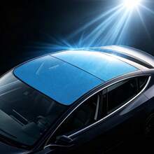 LCARS Car Sunroof Glass Sunshade, Suitable For And Model 3 Roof Sunshade Accessory [Blue Ice Crystal Coating] Heat Insulation Sun Protection UV Protection, Car Roof Sunshade Panel, Car Interior Accessory Suitable For Tesla New And Old Models Optional - Blue Ice Crystal Sunshade for Sunroof - View 8
