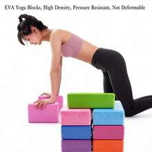1 buah Balok Yoga EVA untuk Wanita, Balok Yoga Busa Kepadatan Tinggi untuk Latihan Pilates, Peregangan, dan Latihan Keseimbangan, Alat Penopang Ringan untuk Meningkatkan Fleksibilitas dan Stabilitas - MultiWarna - View 2