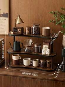 Three-Tier Wooden Shelving Unit, Desktop Cosmetics Organizer, Beauty And Skincare Product Display Rack, Multifunctional Countertop Organizer, Suitable For The Kitchen, Bedroom, Bathroom, And Home Organization, Freestanding Shelving Unit - Multicolor - View 14