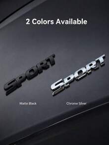 3D Metal SPORT Car Emblem Badge, Stereo Letter Self-Adhesive Car Sticker, Waterproof Wear Resistant Auto Modification Decal, Universal Decor Sticker For Car Rear Trunk Fender Side Window - A - View 3