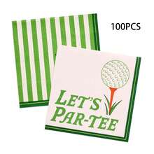 Golf Ball Pattern Disposable Paper Towels, Double-Layered And Thickened, Suitable For Outdoor Picnics And Themed Parties. - Style 1 - View 11