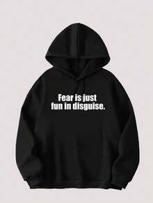 Custom Men's Fall And Winter Hoodies, Add Your Text, Name, Or Numbers, Perfect For Valentine's Day/Halloween/Back-To-School Seasonal Customization - Black - View 3
