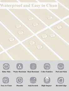 2D Peel And Stick Backsplash Tile,Glossy Beige Long Strip Self‑Adhesive Wall Stickers,Waterproof Oilproof Removable Subway Tile Decals,Easy DIY Installation For Kitchen,Bathroom,Laundry Room,Cabinet,Home Wall Decor - Milk Apricot Mist - View 5