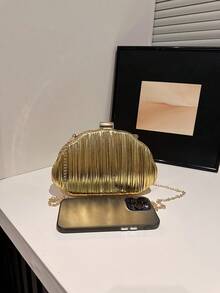 Dedoo Shell Hollow Design Creative Acrylic Chain Women's Bag, Personalized Casual Shoulder Bag, Suitable For Parties And Street Photography - Gold - View 7