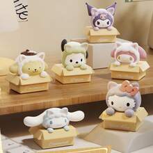 Sanrio Cartoon Plush Blind Box - 1 Random Style | Cute Cat Plush Doll | Cute & Humorous Design | Perfect Gift For Girls | Holiday/Birthday Gift Mystery Box - Multicolor - View 6