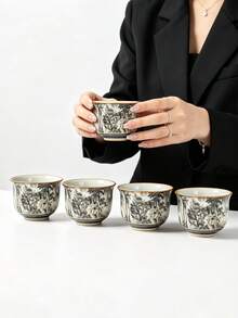1/2/4/6 buah Cangkir Teh Gaya Cina Baru dengan Motif Pemandangan Tinta, Set Cangkir Tunggal dan Kombinasi Elegan Gaya Nasional untuk Rumah, Kantor, dan Tamu, Cangkir Teh Kung Fu, Cangkir Teh Hitam, Cangkir Pencicip Teh, Cangkir Espresso, Cangkir Air, Cangkir Hadiah - MultiWarna - View 10