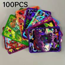 20/50/100PCS Holographic Resealable Mylar Bags, Smell Proof Ziplock Packaging Pouches With Graphic Print For Small Items - View 9