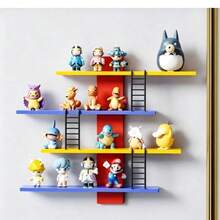 Assembling Display Cabinet Shelves | No Drilling Required | Action Figure/Model Storage Display Rack | Multi-Functional Vanity Vertical Tray Shelf | Home Decor Display Table - Multicolor - View 2