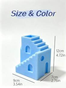 3D Printed Macaron Color Gradient Staircase Vase, Matte Texture Architectural Style Flower Arrangement Decor, Bedside Table Dried Flower Storage Ornament For Bedroom, Niche Premium Home Decor Craft - Multicolor - View 10