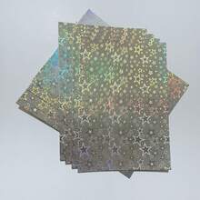 16 Sheets Assorted Shiny Star-Shaped Reflective Cardstock, A4 Size 250gsm 8.27 X 11.7 Inches, Glittering Rainbow Gradient Cardstock Craft Material, Suitable For Thanksgiving Crafts And Holiday Decorations - 16 Sheets, Mixed Colors - View 5