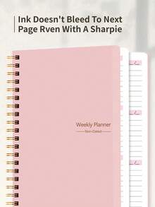 1pc Undated Weekly Planner, Thick Smooth Writing Paper Notebook, Multi-Functional Stationery Essential, Suitable For Work Schedule, Student Study Timetable, Daily Task Management, Goal Tracking, Life Planning, Fitness Plan, Long-Term Goal Setting, Learning Supplies, Office Supplies, Home Affairs Planning Notebook, Suitable For Back To School Season, Back To School Season, Teacher's Day Gift - Multiple Styles - View 6