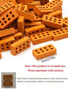 20/10/1pc Mini Landscape Brick, Mini Landscape Gardening Red Brick, Mini Red Brick Model, Small Gardening DIY Model Accessory, Suitable For Building Mini Wall Brick Bonsai Scene, Gardening, Landscape Design, Simulation Model - Multicolor - View 8
