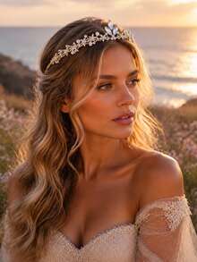 KOVLYNE 1pc Luxury Crystal Crown, Gold Rhinestone Bridal Headband, Elegant Sparkling Crown Hair Accessory, Suitable For Wedding, Graduation Prom And Party - Multicolor - View 15