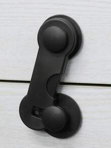 1pc Multi-Purpose Baby Anti-Collision Safety Lock, Drill-Free Self-Adhesive Child Safety Lock, Suitable For Cabinets, Drawers, Refrigerators, Wardrobes, Home Daily Protection Accessories - Black - View 2
