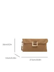 New Fashion Women's Envelope Bag, Versatile Solid Color Handbag, Large Capacity Casual Tote - Khaki - View 3