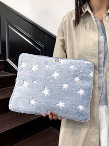 Solid Color Floral Minimalist Luxury Multi-Size Laptop Tablet Storage Bag Computer Case - Baby Blue - View 2
