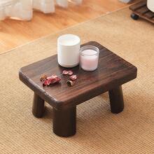 Taburete de madera para adultos y niños, taburete de pie, banco de madera pequeño para cocina, soporte para plantas de madera (14.2 x 10.2 x 10.6 pulgadas) - Marrón - Ver 5