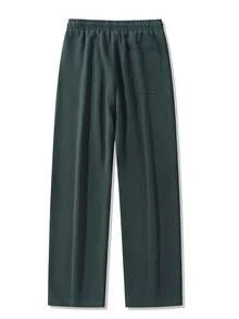 NcmRyu Men's Straight Leg Sports Pants, Contrast Stripe Detail, Drawstring Elastic Waist, Casual Sports Training Jogging Pants - Green - View 3