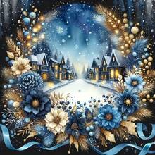 1PC DIY 5D Diamond Painting Kit Christmas Wreath Pattern - Round Full Drill Art Mosaic Craft, Home Wall Decor, Unframed - No Frame - View 8