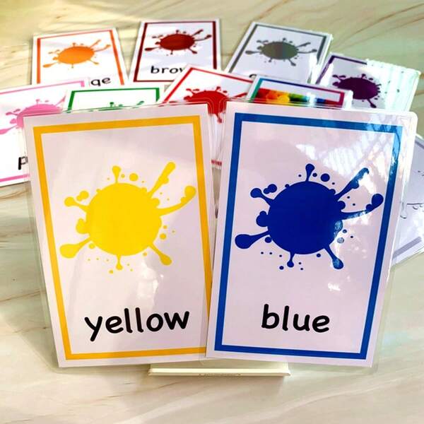 12pcs Color Recognition Cards - Early Childhood Color Education Cards, Suitable For School, Students, Stationery, Learning Supplies, Valentine's Day, Wedding, Birthday, Back To School Season And Other Occasions