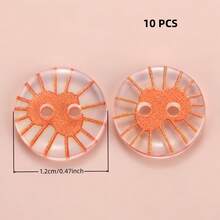 10/20/30/45/60 PCS 1.2cm Creative Cartoon Colorful Transparent Round Two-Hole All-Season Buttons, Suitable For Clothing Accessories, Dresses, Jackets, Shirts, Sweaters DIY Accessories, Dolls, Phone Case Decorations - Colorful Round - View 16