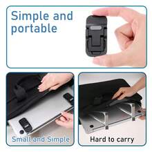TRTY 2 cái giá đỡ tản nhiệt laptop nhựa gấp gọn trong suốt, kèm chổi vệ sinh bàn phím, giá nâng chiều cao laptop công thái học di động chống trượt, phù hợp cho mọi laptop, bàn phím, máy tính, phụ kiện bàn làm việc văn phòng đa năng - Xem 6