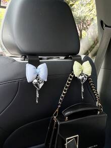可愛蝴蝶結愛心汽車掛鉤創意汽車座椅背收納掛鉤 - 蝴蝶結 - 查看 3