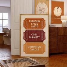 1pc Frameless Cute Fall Ticket Stub Aesthetic Wall Art Dorm Gift - Multi-color - View 1