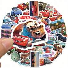 Monogram 50 Buah Stiker Vinyl Tahan Air Berlisensi Disney Cars 2 Desain McQueen Storm untuk Botol, Laptop, Mobil, Ponsel, Hadiah Ulang Tahun - Aneka warna 1 - View 4