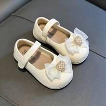 Caweiny Girls Princess Shoes, Cute All-Season Wear, School Style, Soft Sole, Indoor/Outdoor - White - View 3