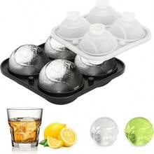 2.5 Inch Large Silicone Ice Ball Mold Tray With Lid And Funnel, Reusable Easy-Release Round Ice Ball Mold, Large Ice Cube Tray, Perfect Gift For Whiskey, Cocktails And Drinks - Multicolor - View 3