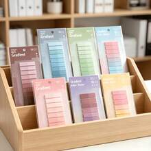 200pcs/Set Thickened Upgraded PET Material Index Sticky Notes, With Built-In Ruler, European Vintage Gradient Color Index Labels, Classification Labels, Suitable For Office Use, Book Annotation, File Indexing, Strong Adhesion And Not Easy To Fall Off, Office Daily Supplies, Student Marking Supplies, Book Page Dividers, Back To School Season Recommended, Back To School Season Recommended - one-size - View 4