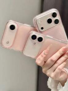 1pc Ultra-Thin Matte Transparent Pink Magnetic Full Coverage Phone Case, Compatible With IPhone17 17 Pro Max, 17 Pro, 17, 16promax, 16, 15, 14 Plus, 13 Pro Max, Compatible With Wireless Charging, Soft Touch Transparent Back Cover, Fashionable Minimalist New Phone Case, Suitable As Holiday Birthday Gift For Family And Friends - Pink - View 5