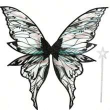 Adult Fairy Costume, Featuring Colorful Butterfly Wings And Magic Wand, Suitable For Halloween Role-Play, Themed Parties And Stage Performances - Multicolor - View 10