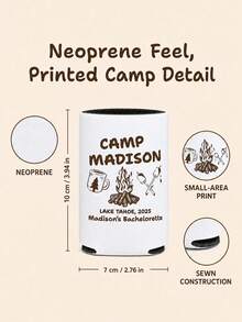 Personalized Camping-Themed Cup Sleeves, Allowing For Custom Text, Flexible And Foldable. Perfect For Camping Trips, Solo Parties, Girls' Weekend Gatherings And Outdoor Group Activities. Available In Multiple Soft Color Options. - Multicolor - View 3