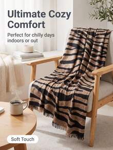 1pc New Zebra Print Scarf, Women's Muslim Hijab, Soft Breathable Long Scarf, Elegant Shawl, Fashionable Versatile Office Wrap - Multicolor - View 8