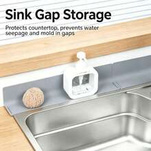 1/3pcs Silicone Kitchen Sink Splash Guard Mat, Electrostatic Self-Adhesive, Oil-Resistant & Stain-Resistant, Narrow Edge Extended Drainage Mat, Countertop Organizer Mat, Bar Anti-Slip Mat, Dishwasher Compatible - Multicolor - View 2
