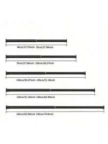 Extra Long Stainless Steel Curtain Rod, Curtain Rod, Clothes Rack, Tension Rod, ...Drying Rack, Hanging Rod, Bracket, Kitchen Storage Rod, Pull Rod Shovel Hanging Rod, Clipboard Hanging Rod, Kitchen Towel Hanging Rod, Snow Basin Hanging Rod, Basement Hanging Rod, No Drilling Required, Stainless Steel Material, Easy Installation, No Adhesive Needed, Suitable For Wardrobe, Bathroom, Window, Abaya Rack, Telescopic Star Wand Multi-Color Options - Black - View 5