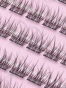 96pcs Glue-Free Natural Realistic False Eyelashes 12mm, Soft Unique Segmented C-Curl Fluffy Eyelash Clusters, Eyelash Clusters, Individual False Eyelashes, False Eyelashes - C - View 8